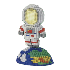 3D конструктор DUZ Magic Blocks Астронавт 9044 на 1403 детали, фигурка космонавта на планете Земля из мини-блоков, 14+