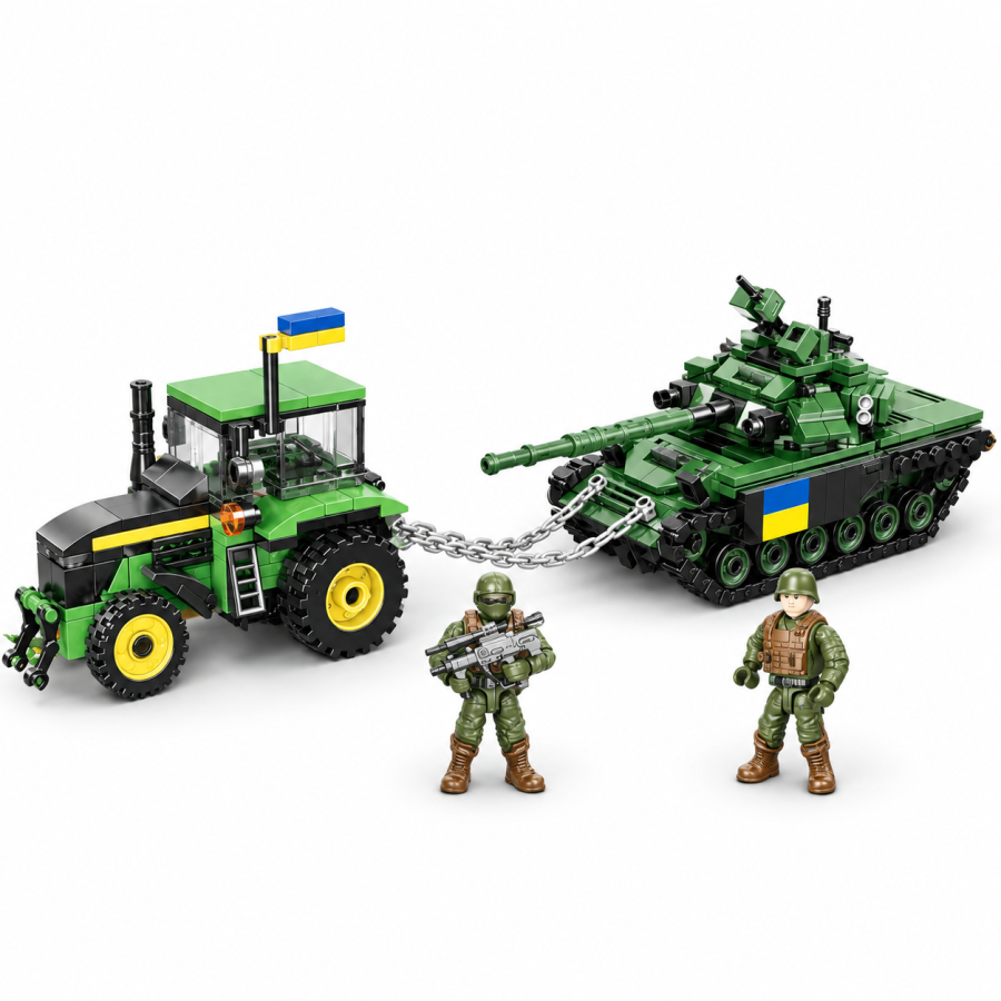 Конструктор «Тракторные войска» Limo Toy KB 1140 на 572 детали — трактор, танк и 2 фигурки