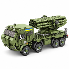 Детский конструктор ЗСУ Kids Bricks KB 1102 «Буревий» на 700 деталей, большая военная машина с верхним модулем