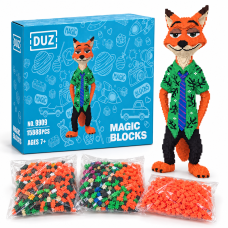 Большой 3D-конструктор Лис Ник DUZ Magic Blocks 9909 на 15888 деталей, фигура 115 см из микроблоков, 7+