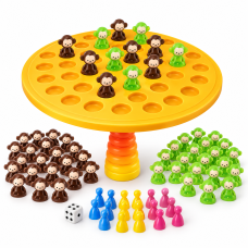 Настольная игра-балансир Balance Monkey Danko Toys BalM-02, 54 обезьянки, IQ-шашки, 3 игры, слайм, для детей 4+