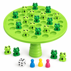 Настільна гра-балансир Balance Frogs від Danko Toys BalF-01, 54 жабенята, IQ-шашки, 18 фішок, слайм, для дітей від 4 років