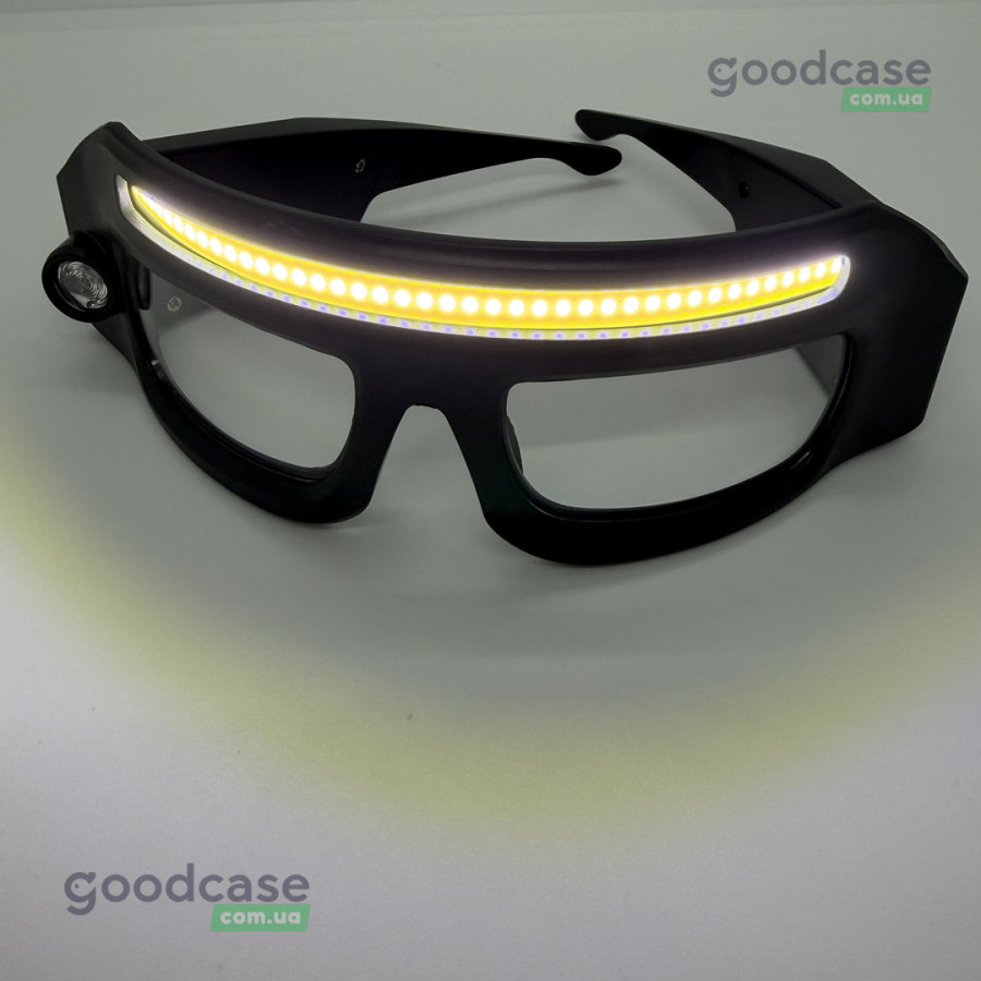 Аккумуляторные очки с фонариком LED COB — датчик движения и 5 режимов
