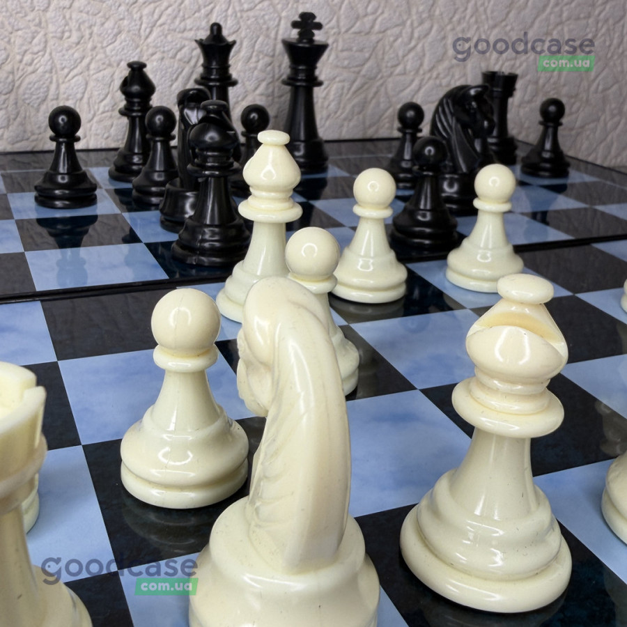 Шахматы, шашки и нарды 3 в 1 MC 1178/6899 — складной игровой набор 35×31,5 см
