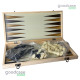 Шахи, шашки та нарди 3 в 1 A0068 — дерев'яна складна дошка 39×39 см