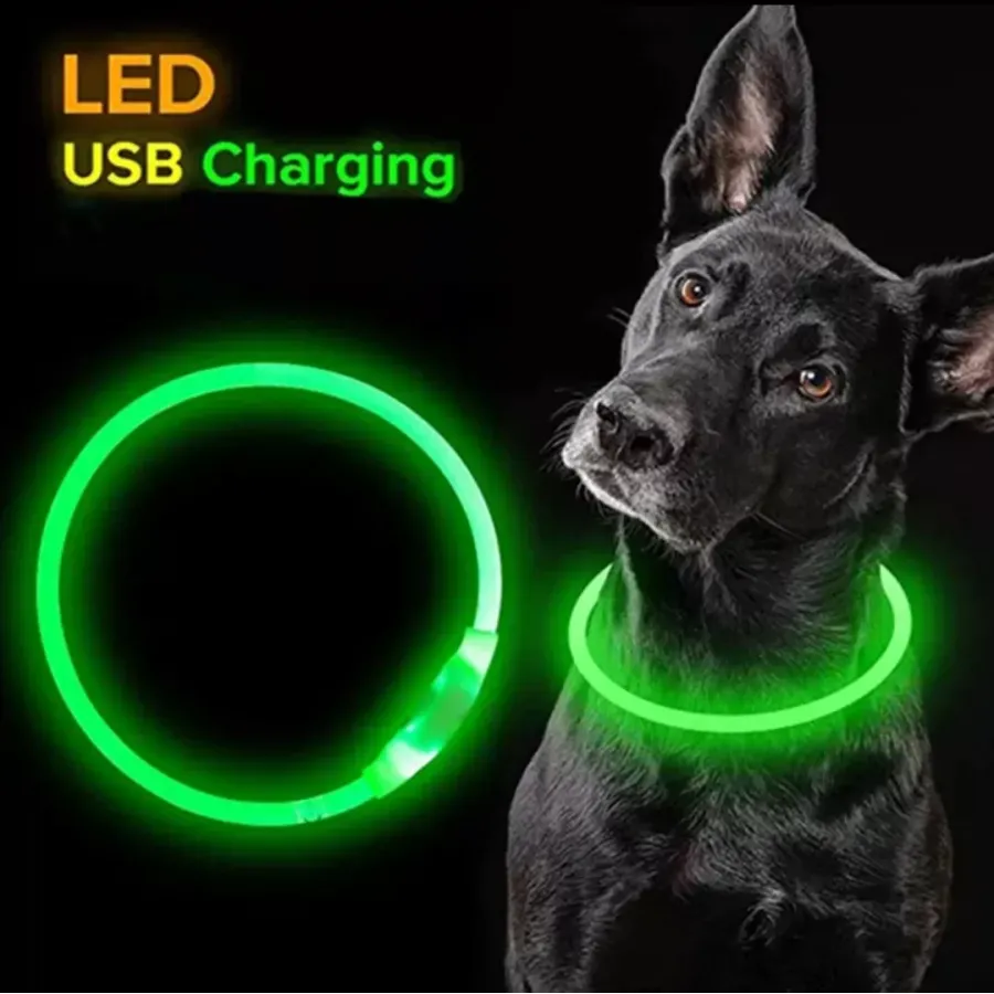 Cветящийся ошейник для собак и котов с зарядкой от Usb, трубчатый LED