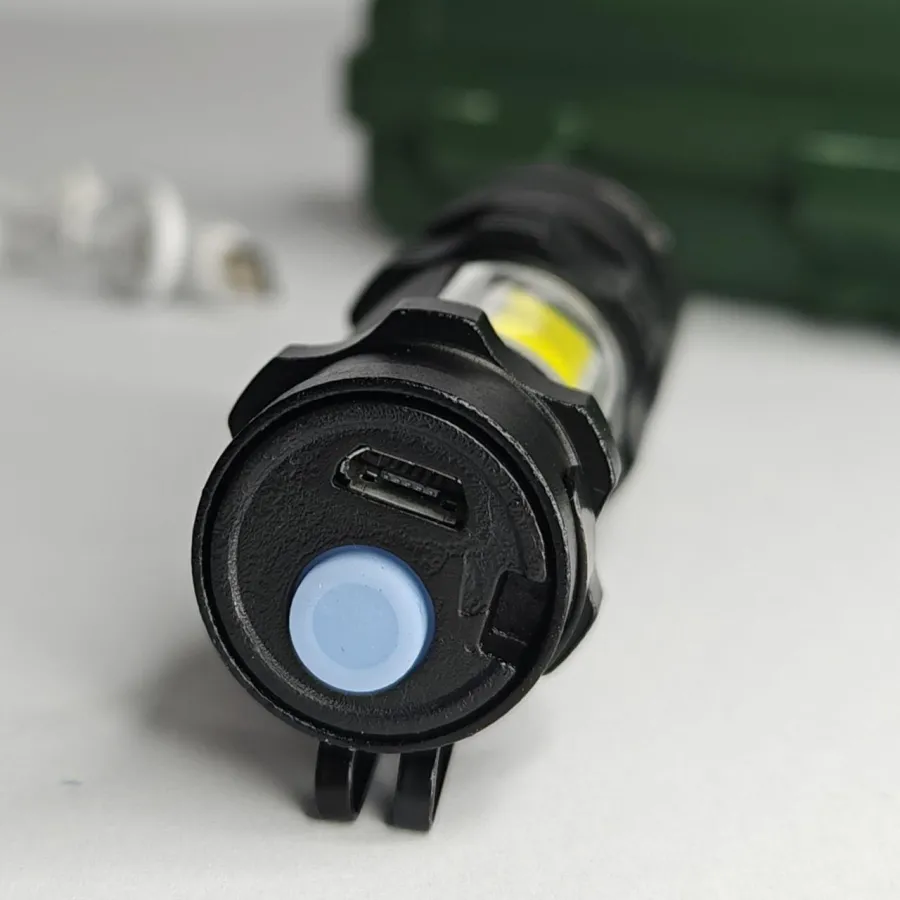 Ліхтар ручний акумуляторний світлодіодний у зеленому кейсі Bailong BL-511 COB usb Міні ліхтарик світлодіодний