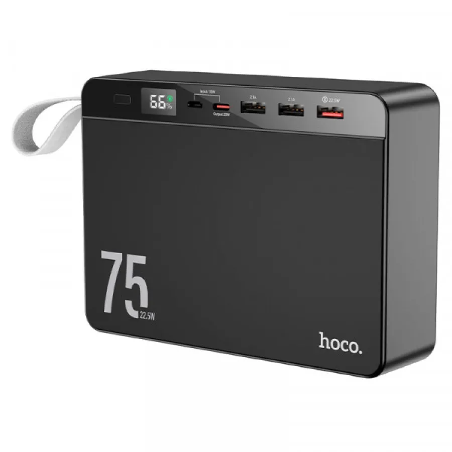 Зарядное устройство Hoco J94 повербанк Overlord 22.5W fully compatible PD20W/QC/LCD 75 000mAh ЧорнаPowerBank