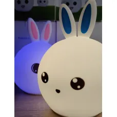 Детский ночник силиконовый Зайка Rabbit Soft Touch синие ушки