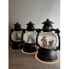 Новогодний музыкальный шар,декор светильник от usb + батарейки snow water lantern