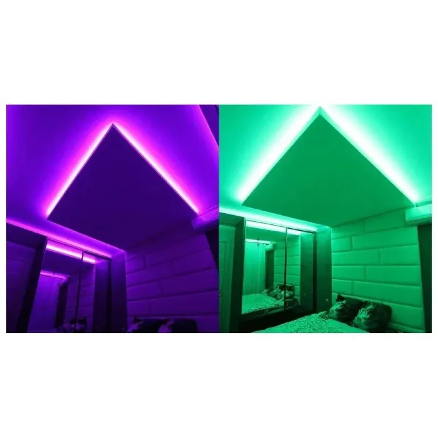 Кольорова світлодіодна Led-стрічка з пультом 5 метрів smd rgb у коробці з контролером і блоком живлення