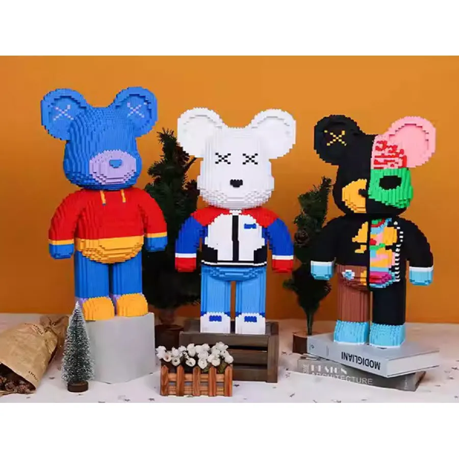 3D конструктор Magic Blocks "Dissected companion" Bearbrick 50 см – блоковый мишка в стиле KAWS, 4000+ деталей