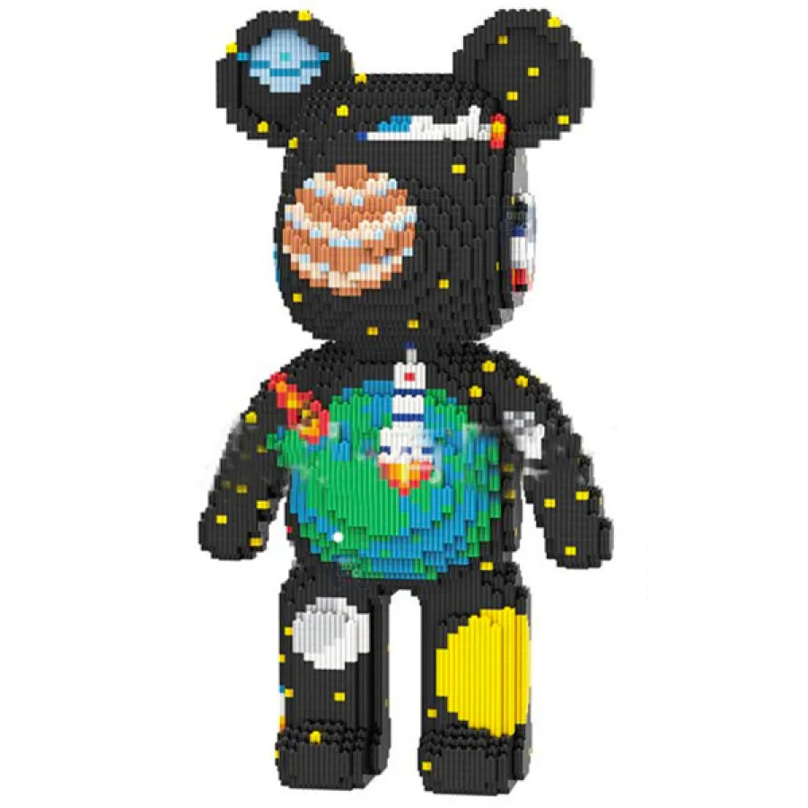 Конструктор Magic Blocks 3D Нано-магические блоки в виде мишки Bearbrick “Космос"