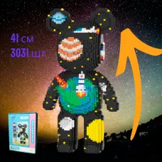Конструктор Magic Blocks 3D Нано-магические блоки в виде мишки Bearbrick “Космос"
