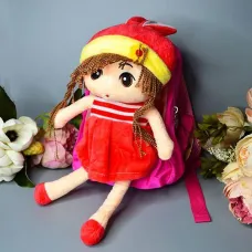 Детский рюкзак с игрушкой “Девочка” Розовый