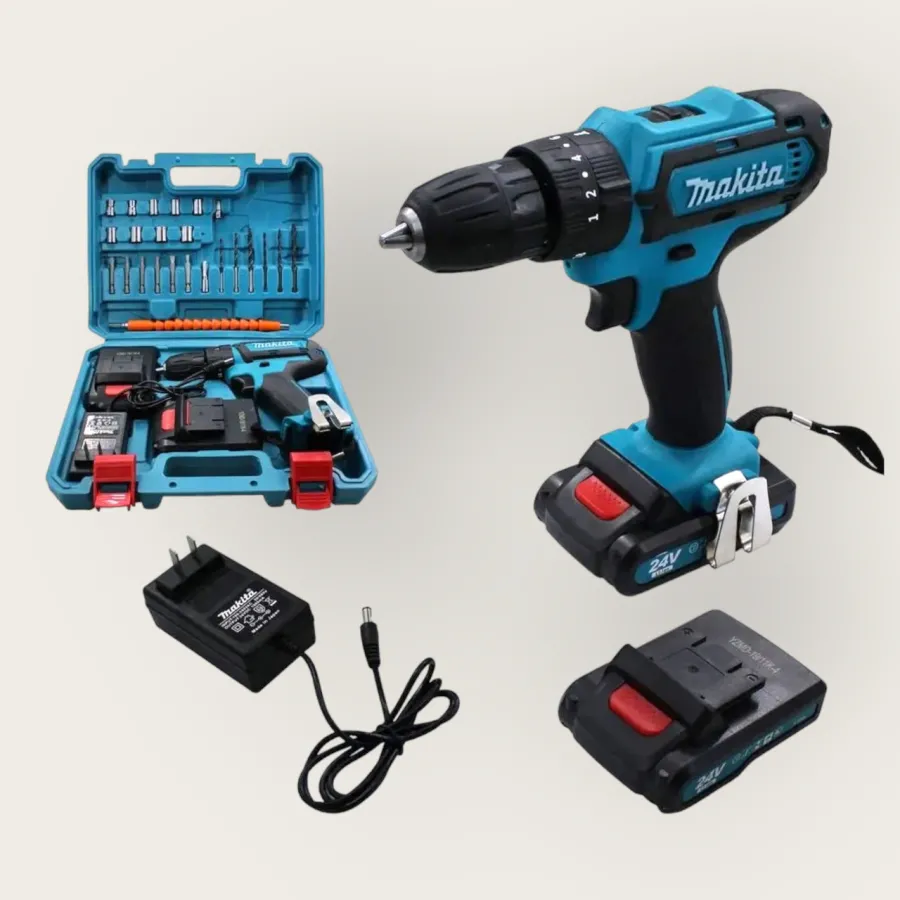 Аккумуляторный шуруповерт Makita 24v ручной  для дома  с набором инструментов, Аккумуляторная дрель-шуруповерт