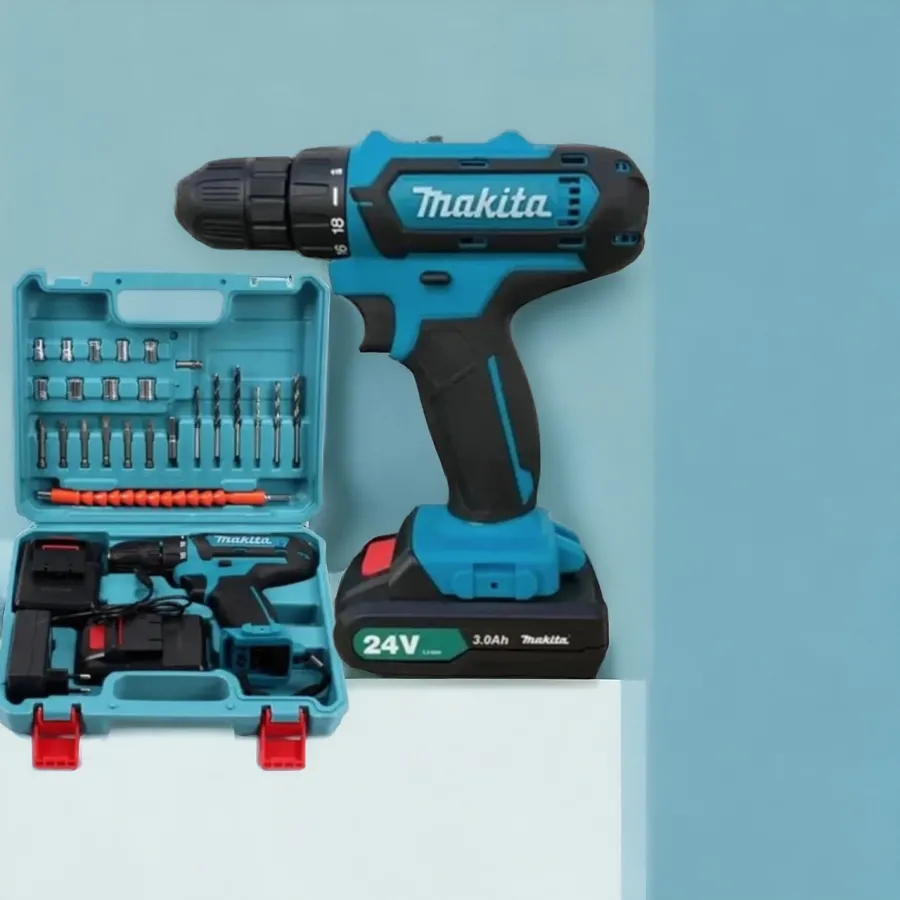 Аккумуляторный шуруповерт Makita 24v ручной  для дома  с набором инструментов, Аккумуляторная дрель-шуруповерт