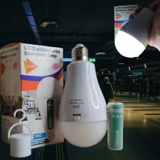 Аварийная светодиодная лампа 20W с аккумулятором 18650 в патрон, Лампочка Led аккумуляторная под цоколь е27