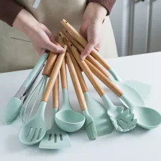 Набор кухонных принадлежностей Kitchen Set 12 предметов универсальный силиконовый органайзер с подставкой