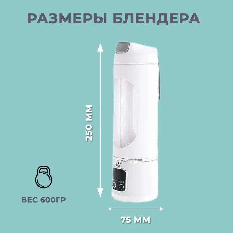 Портативний міні блендер пляшка акумуляторна з USB-зарядкою 12 лез 3 швидкості