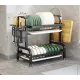 Сушарка для посуду настільна Double layered bowl rack Кухонний органайзер для сушіння та зберігання посуду