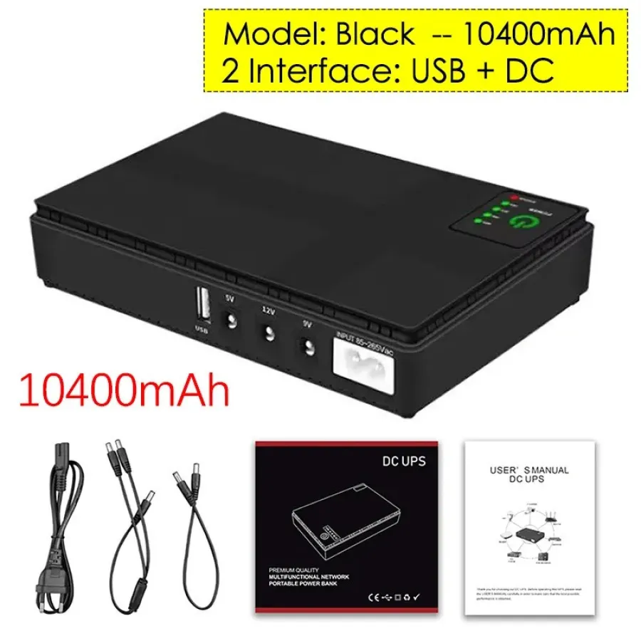 UPS для Wi-Fi роутера DC1018P 10400 Mah Упс Мини Ибп 5 9 12V Павербанк для роутера 12 вольт