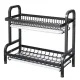 Двухуровневая настольная сушилка для хранения посуды Kitchen rack металлическая кухонная сушка органайзер