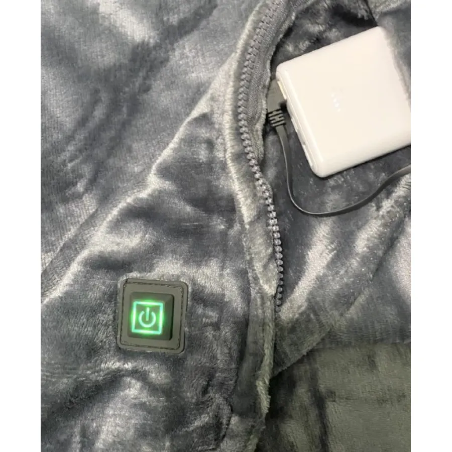Плед із підігрівом USB на застібці 150 x 85 см, електрична ковдра від повербанка, плюшевий плед із підігрівом