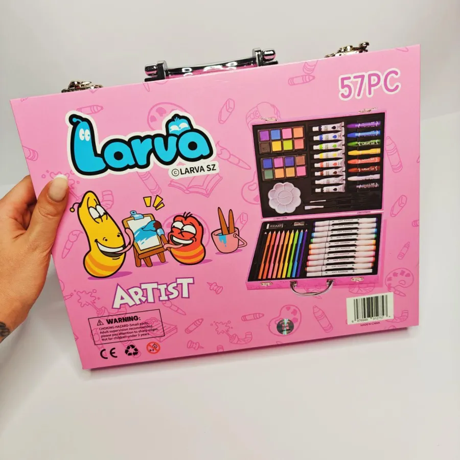 Дитячий набір для малювання та творчості Art Set у блакитному кейсі на 57 предметів
