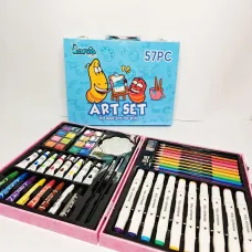 Дитячий набір для малювання та творчості Art Set у блакитному кейсі на 57 предметів