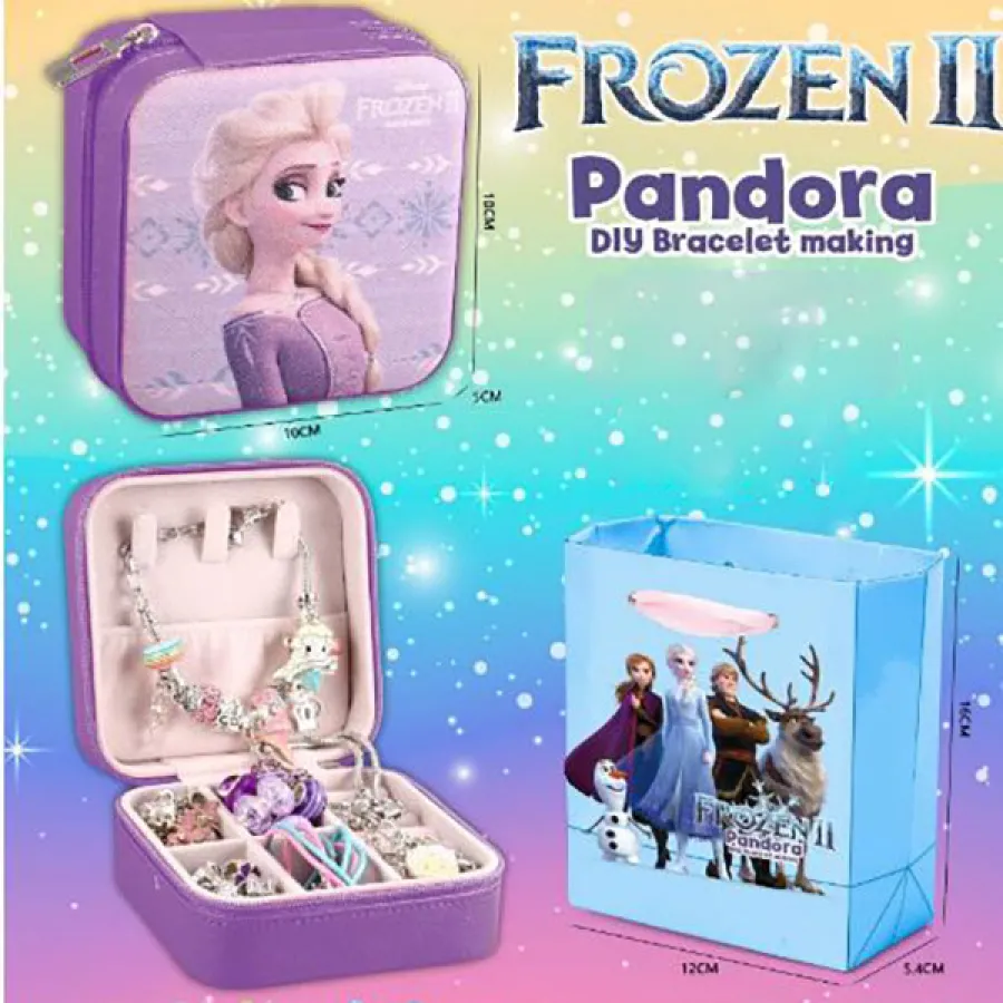Детский набор Холодное Сердце шкатулка Frozen 2 для создания украшений с набором браслетов