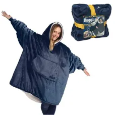 Толстовка плед Huggle Hoodie с рукавами 80 x 100 см теплый худи с капюшоном и большим карманом для рук унисекс