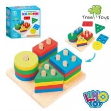 Развивающая деревянная геометрическая игрушка для детей, 16 фигур, Tree Toys