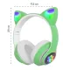 Бездротові дитячі світні навушники котяч вушка, складані Bluetooth з RGB-підсвіткою з лампками
