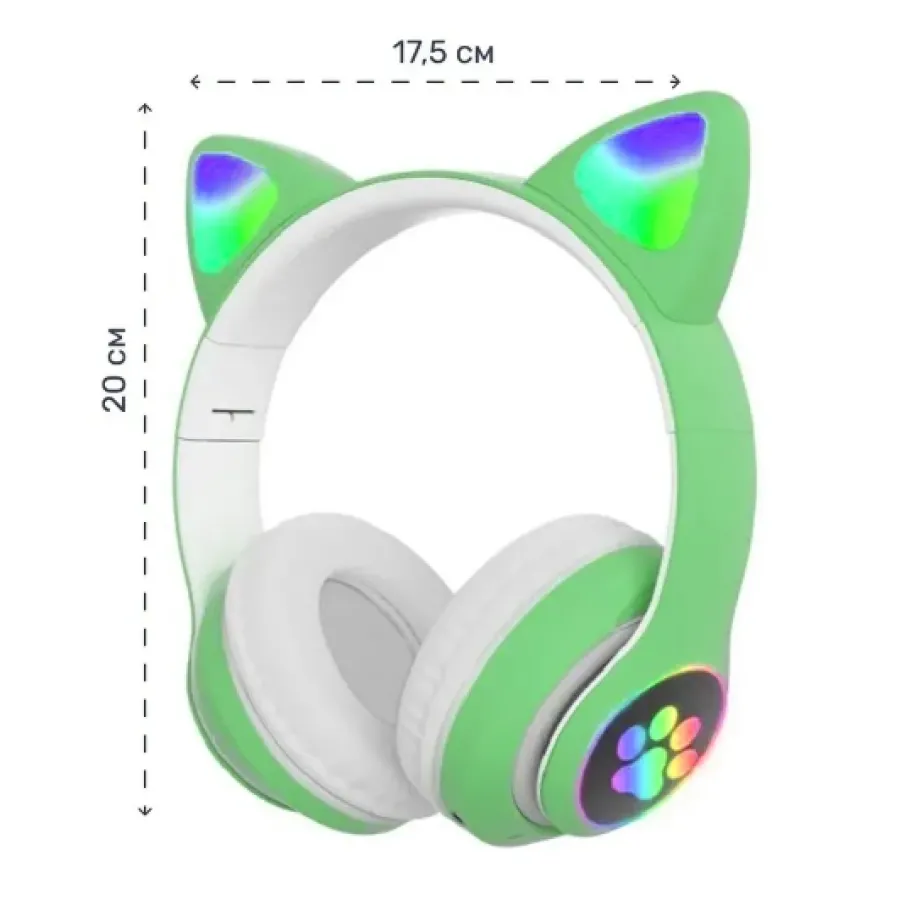 Бездротові дитячі світні навушники котяч вушка, складані Bluetooth з RGB-підсвіткою з лампками
