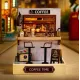 Румбокс кав'ярня з підсвічуванням 3D DIY Dollhouse Roombox міні кафе 11,5 × 9 × 9 см, інтер'єрний конструктор