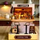 Румбокс кав'ярня з підсвічуванням 3D DIY Dollhouse Roombox міні кафе 11,5 × 9 × 9 см, інтер'єрний конструктор