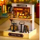 Румбокс кав'ярня з підсвічуванням 3D DIY Dollhouse Roombox міні кафе 11,5 × 9 × 9 см, інтер'єрний конструктор