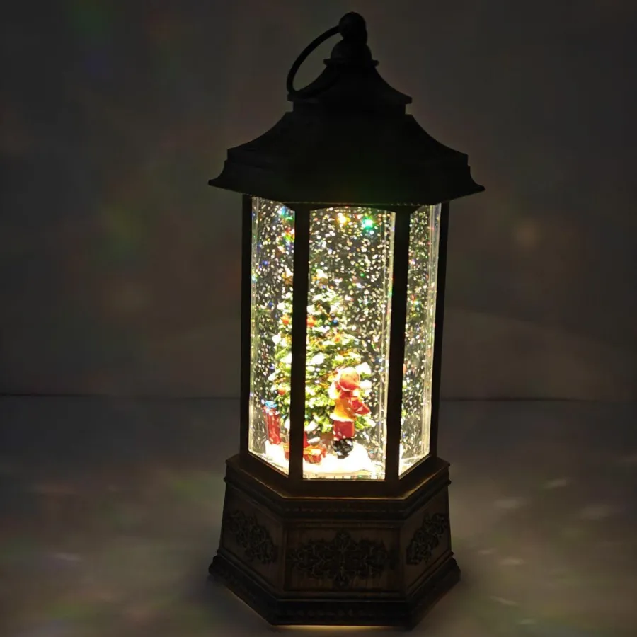 Новорічний музичний світильник зі снігом Water Lantern Міцність 30 см ОО-911 ретро ліхтар з ефектом снігу