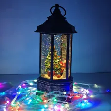 Новогодний музыкальный светильник со снегом Water Lantern Крепость 30см ОО-911 ретро фонарь с эффектом снега