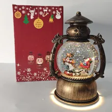 Новогодний музыкальный светильник Шар со снегом Water Lantern 22см ОО-942 ретро фонарь с эффектом снега