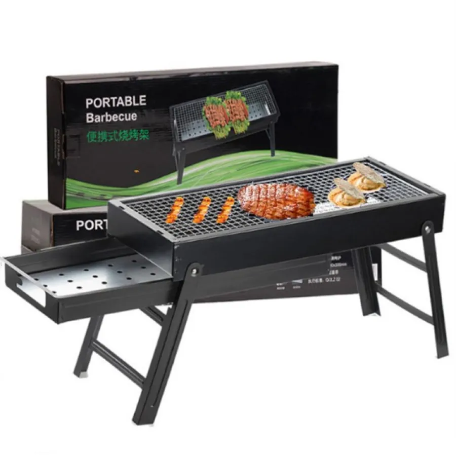 Міні мангал BBQ Grill 60×22×33 - складаний портативний гриль для дачі, пікніка та походів