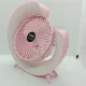 Портативний настільний вентилятор від usb з підвсіткою Desktop Fan з функцією нахилу і нічника, рожевий
