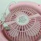 Портативний настільний вентилятор від usb з підвсіткою Desktop Fan з функцією нахилу і нічника, рожевий