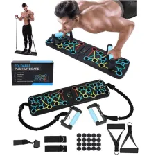 Багатофункціональна дошка для віджимань 11-в-1 Push Up Rack Board Тренажер з еспандерами та упорами