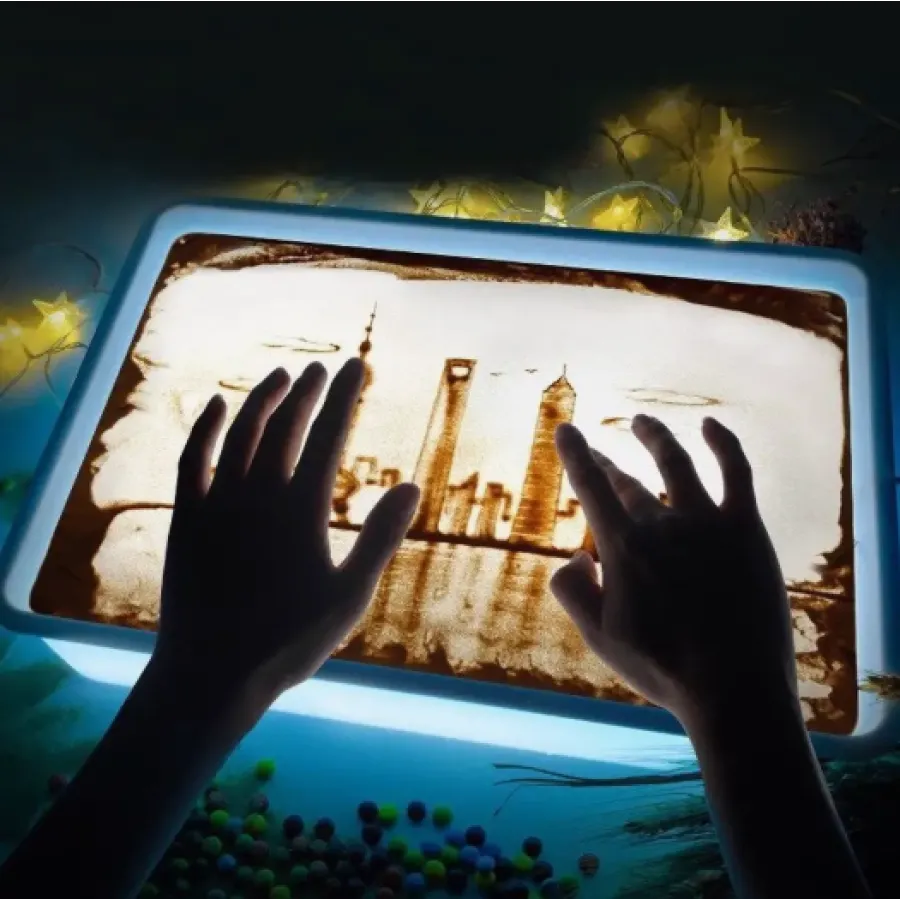 Планшет пісочний для анімації з LED-підсвіткою, дитячий пісочний стіл 27х39 см