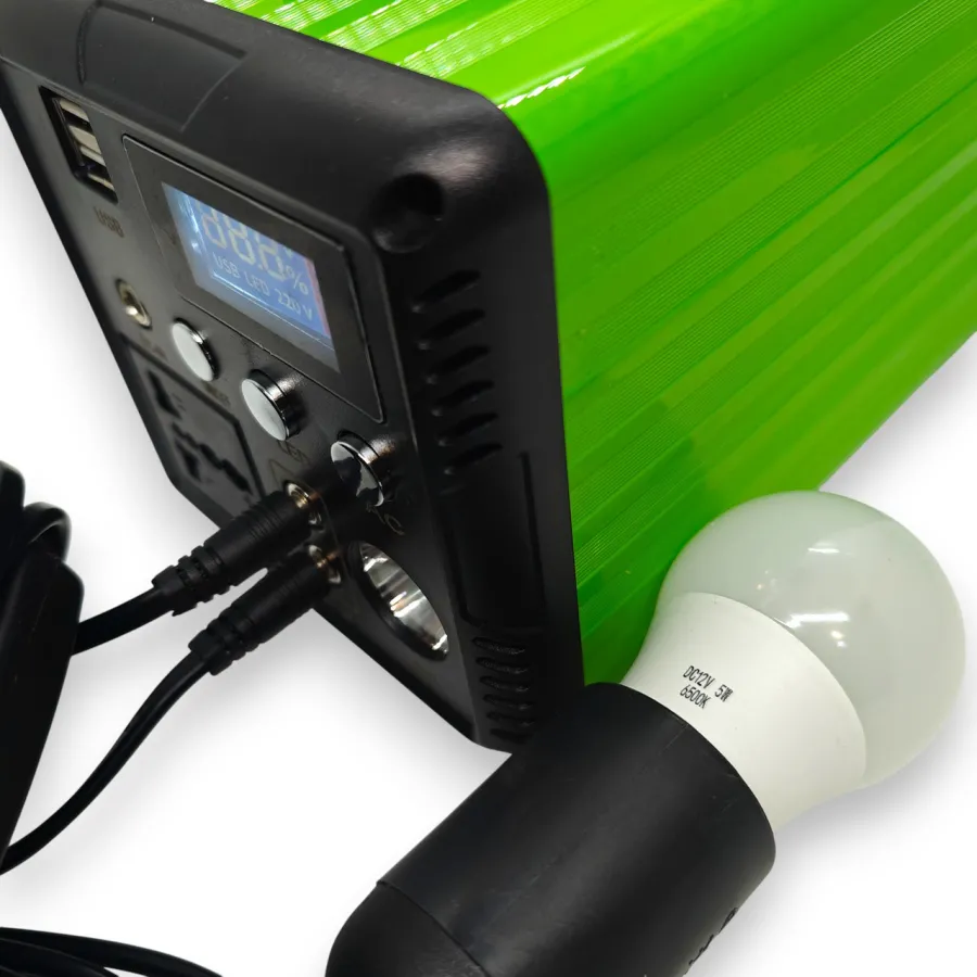 Портативная зарядная станция для ноутбуков 300Wh 12V/26Ah | Выход 220V до 120W | Power Bank для ноутбука, роутера + 2 LED-лампы