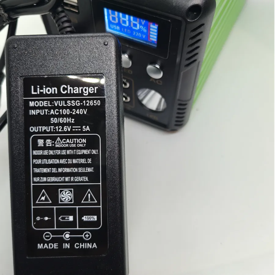 Портативная зарядная станция для ноутбуков 300Wh 12V/26Ah | Выход 220V до 120W | Power Bank для ноутбука, роутера + 2 LED-лампы
