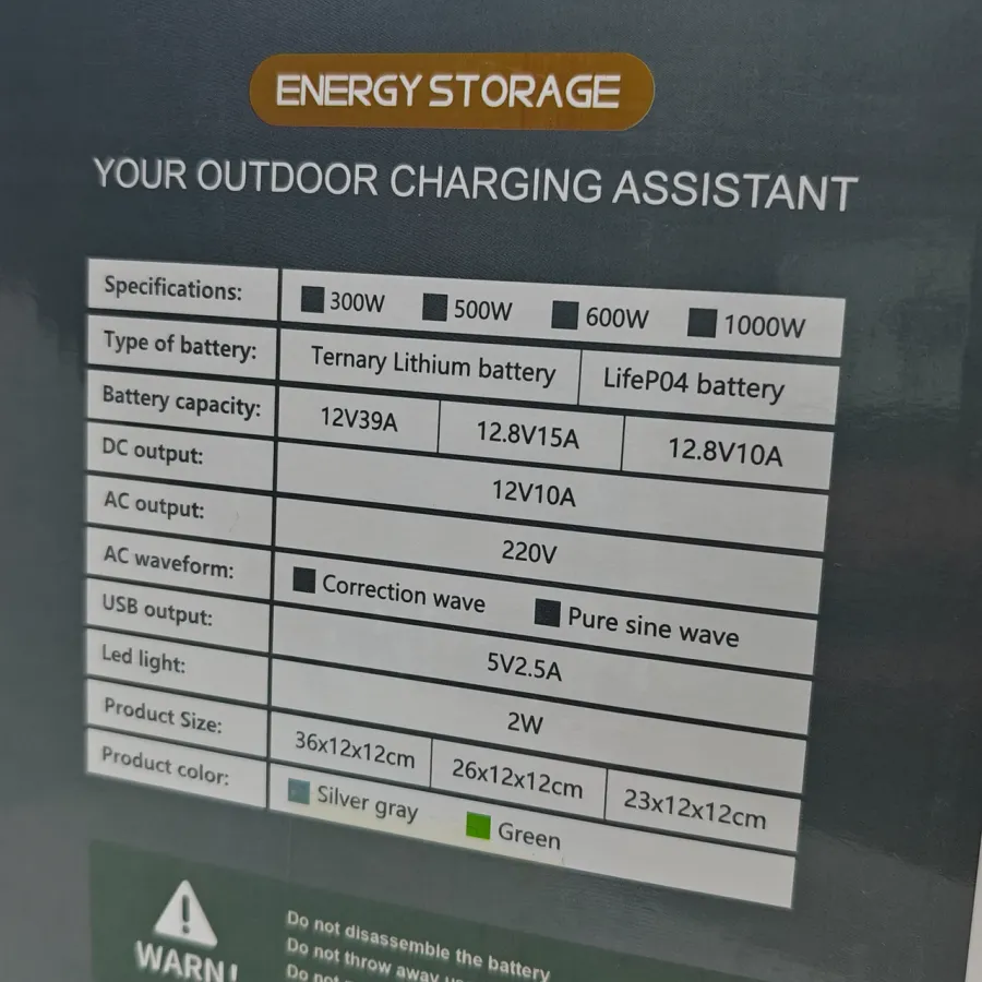 Портативная зарядная станция для ноутбуков 300Wh 12V/26Ah | Выход 220V до 120W | Power Bank для ноутбука, роутера + 2 LED-лампы