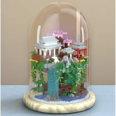 3D Конструктор под куполом “Небесный коттедж” с LED-подсветкой, 1619 деталей, 22 см, конструктор в колбе
